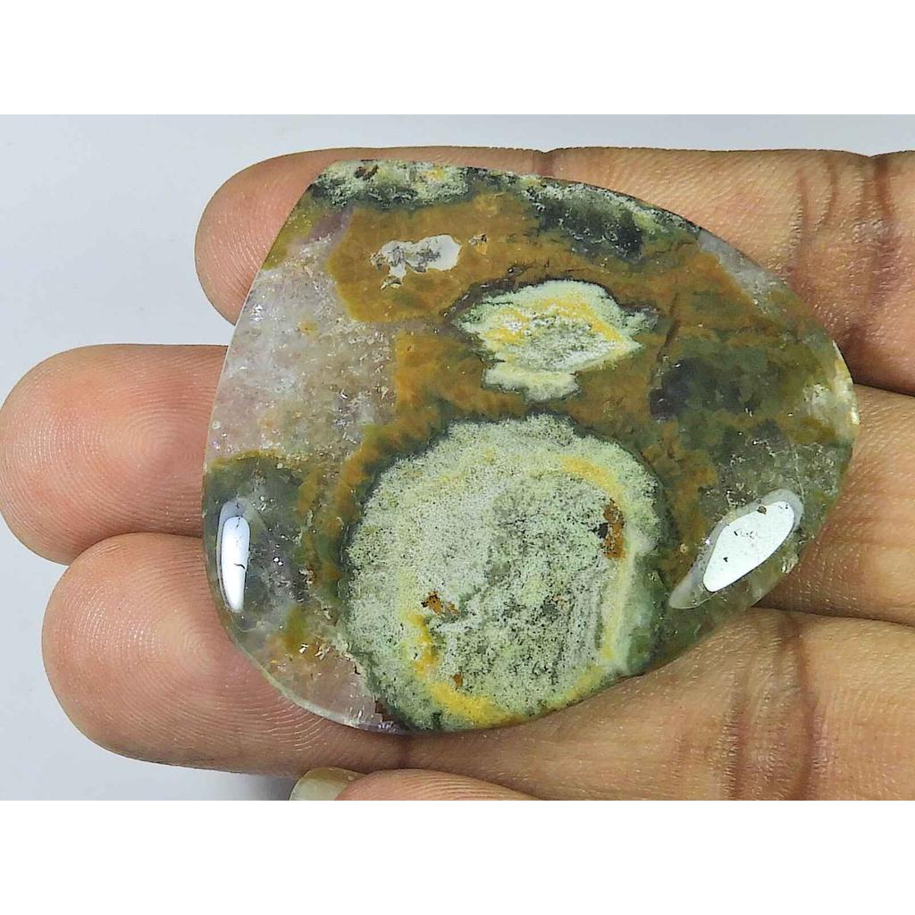 38X43MM Natural Ocean Jasper Pear Shape Cabochon Loose Gemstone 104Cts. SK-3845