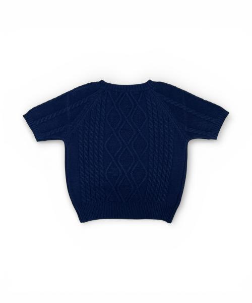 Bonseullipi Cable Half Sleeve Knit (Navy)