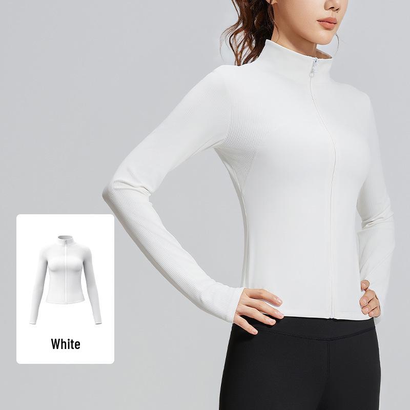 

Juyitang Striped Slim Fit Stand Collar Sports Yoga Jacket XX-Large