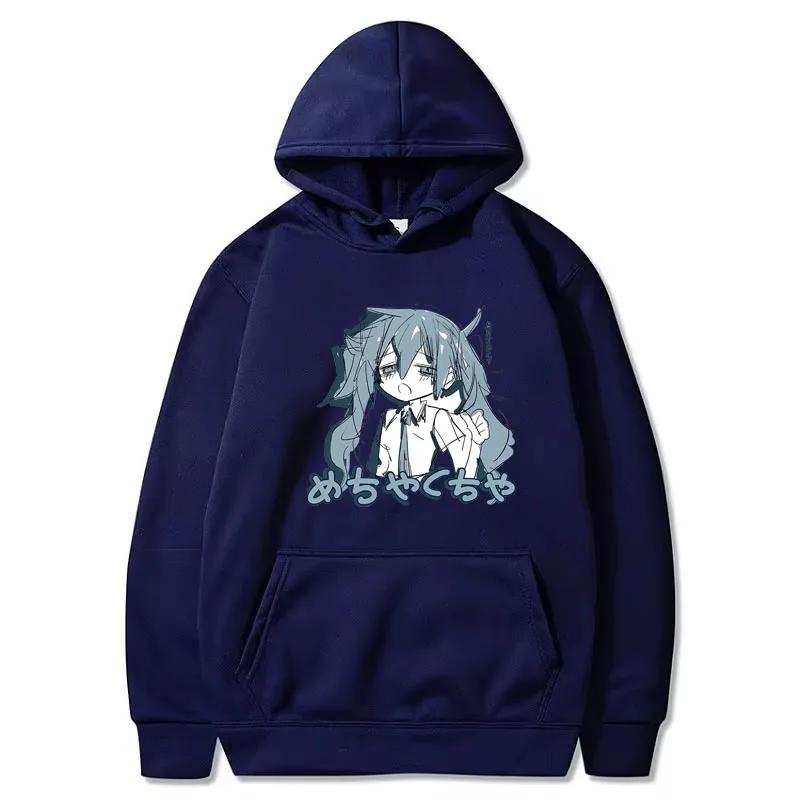 Japonské Anime Dámská Mikina Bavlna Volná Streetwear Ležérní Trička Dlouhý Rukáv Hip-hop Top Dámské Oblečení