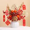 Luxurious Chinese-Style Pomegranate Fruit Arrangement: Faux Red Berries & Flowers for Living Room or Restaurant Decor