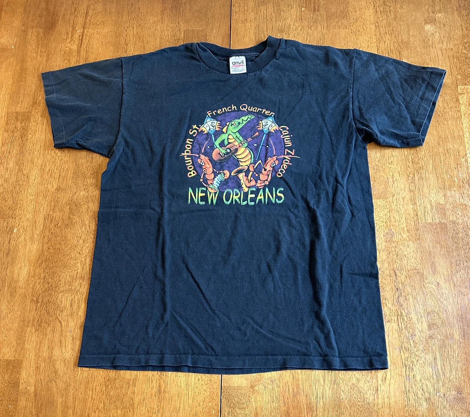Vintage New Orleans Bourbon Street French Quarter T Shirt Large Single Stitch M