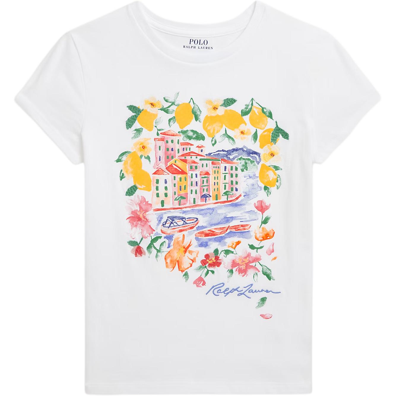 

Polo Ralph Lauren Хлопковая футболка с принтом Детские топы 313965219-001 S