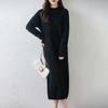 Women Sweater Dress 100% Wool TIDENOVEL O-neck Knit Long Pullover Winter Jumpers Wool Long Dress Female