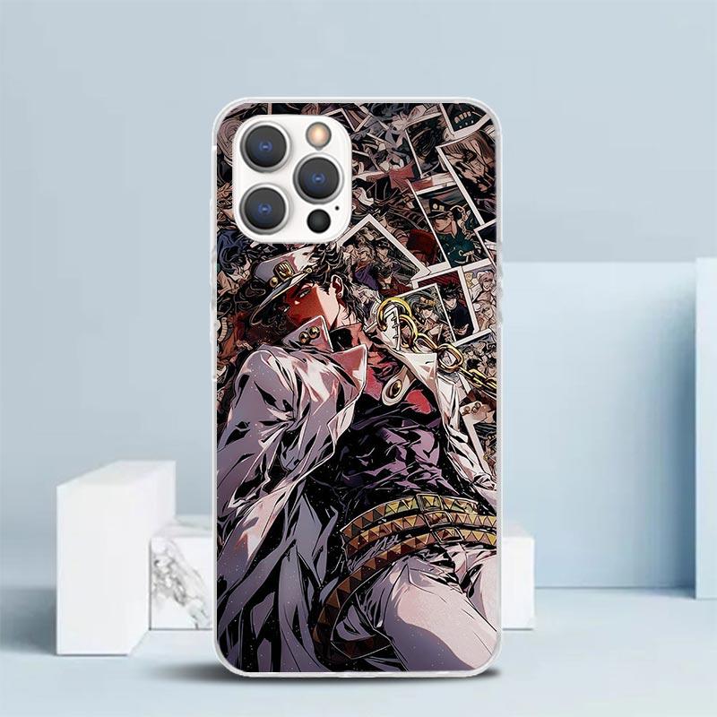 JoJo's Bizarre Adventure Kujo Jotaro Soft Cover for iPhone 16 17 Air 15 14 Pro Max 16E Phone Case 13 Mini 12 11 7 SE 8 Print Pat