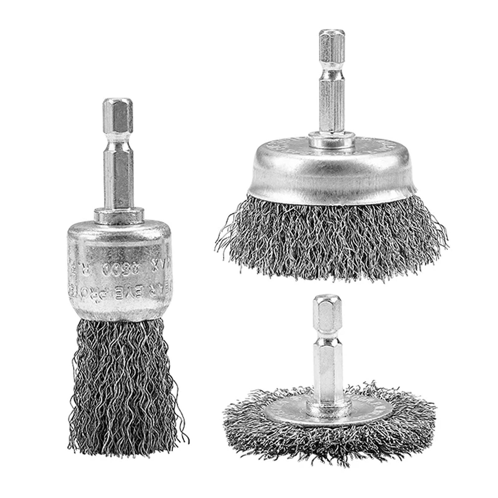 

Высокопроизводительная стальная проволочная щетка с шестигранным хвостовиком для профессиональных и DIY проектов по удалению ржавчины, домашнего ремонта, полировки A