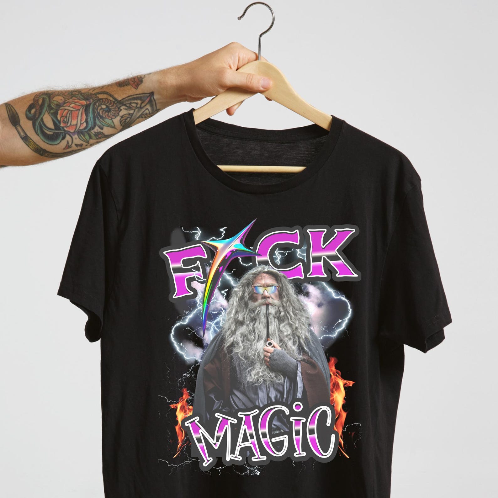 Funny Wizard Meme T-Shirt: Magic Lover Ironic Tee XL