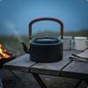 Aluminum Camping Kettle HardAnodized Portable Teapot Wooden Handle Lightweight Outdoor