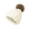 Women Knitted Hats Autumn Winter Couples Fashionable Versatile Fox-like Pom-pom Warm Pullover Hats Outdoor Cold-proof Caps