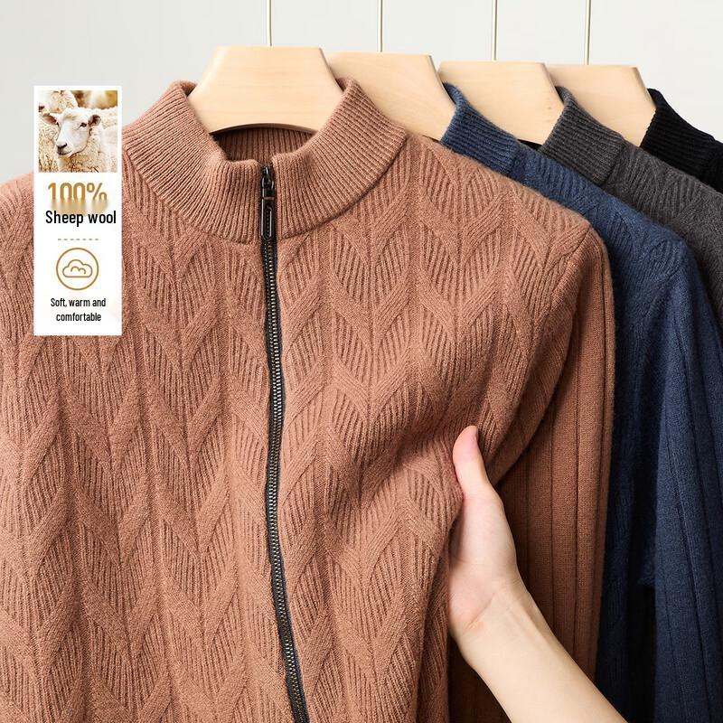 Men's 100% Lambswool Thick Winter Pullover Sweater