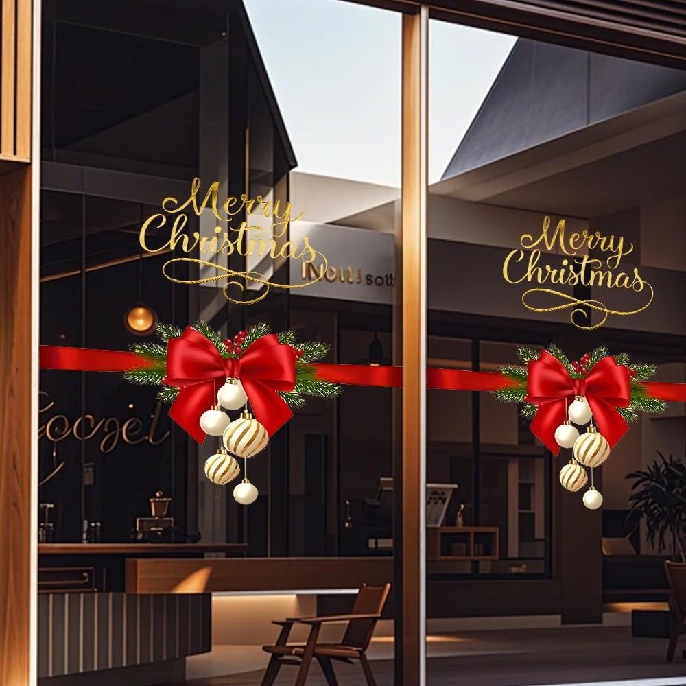 Frohes Weihnachtsthema Weihnachtsfensteraufkleber Elektrostatischer Glasaufkleber Glasdekoration