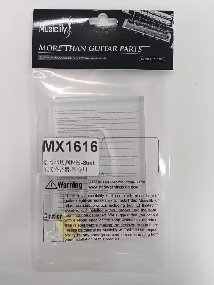 Musiclily Pro Single Coil Pickup Cutting Acrylic Template for Standard Strat Electric Guitar Body