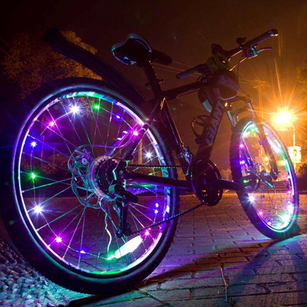 NEW Colorful Rainproof LED Bicycle Wheel Lights Front and Rear Spoke Lights Cycling Decoration Tire Strip Light Accessories