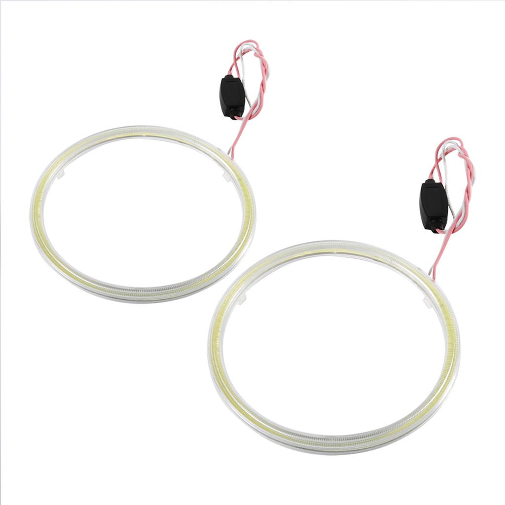 1 Çift Otomatik Halo Halkalar COB Çipli Far DRL LED Motosiklet Araba İçin 60mm