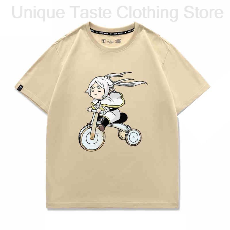 Frieren Beyond Journeys End Anime T Shirt Frieren Cute Cartoon Print Tshirt Unisex Women High Quality Cotton Short Sleeve Tee Tops