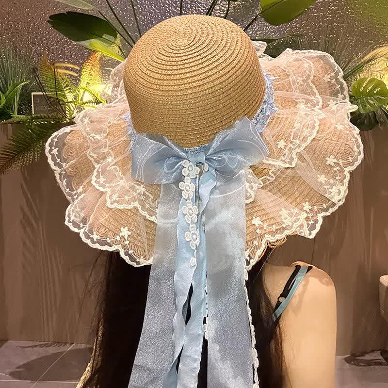 

Women s Lace Straw Beach Sun Hat