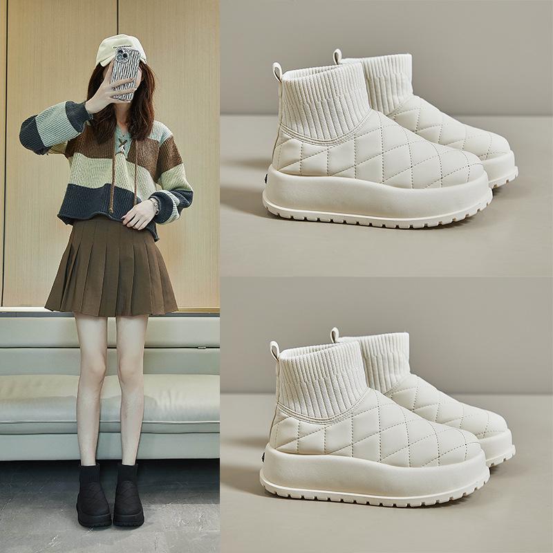 2024 Women's Plus Velvet High-Top Snow Boots - Warm, Trendy Korean Style, Casual Winter Footwear