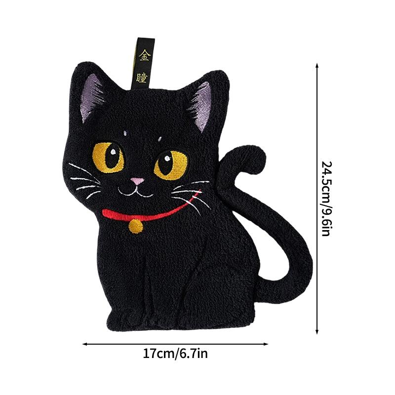 Cartoon Kitty Hand Towel Super Absorbent Hand Cloth Bathroom Bathroom Hanging Cleaning Wipe Cloth Kitchen Accessories