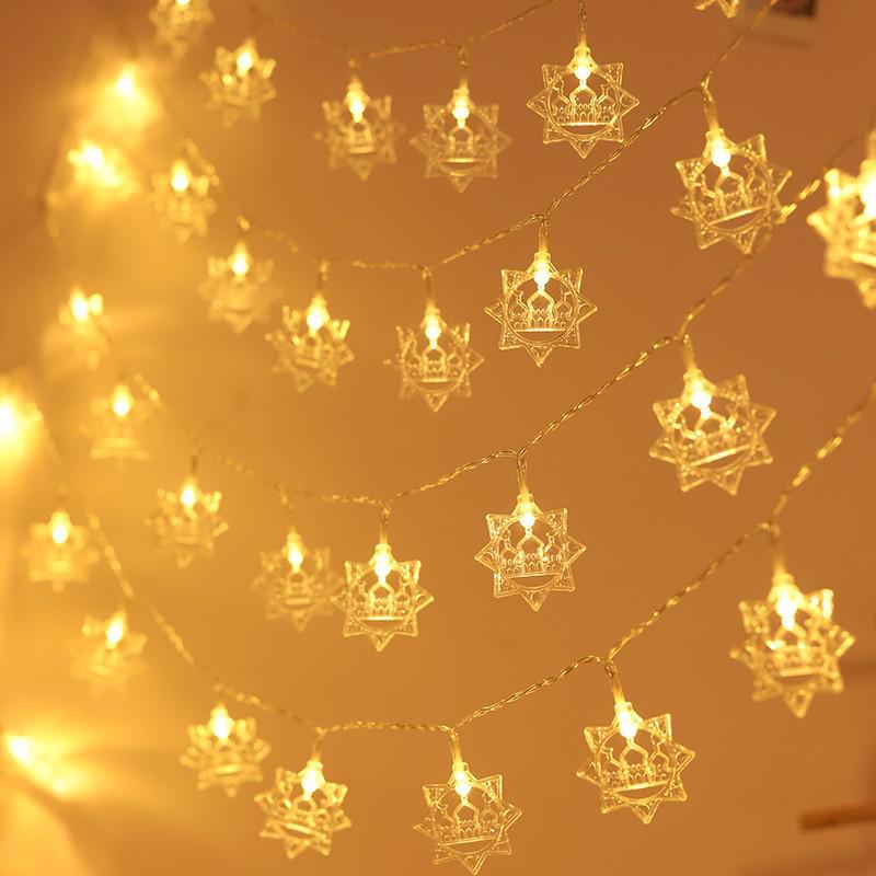 Eid al-Adha Star & Moon LED String Lights with Kerosene Lamp & Moon Castle for Muslim Feast of Sacrifice Décor