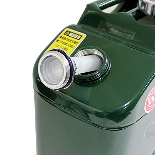 Meltec FK-10 10L Portable Gasoline Can, Vertical, Fire Service Law Compliant, KHK UN, Galvanized Steel, 0.8mm Thick