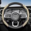 Suitable for Jeep Steering Wheel , Wavy Pattern, Sporty Breathable Leather, Segmented Anti-Slip Sweat-Absorbing Protective Cover for Compass R AMU1