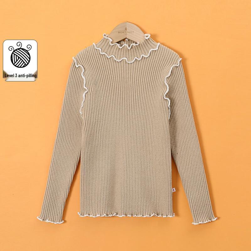 Девочковый вязаный пуловер с оборками 120