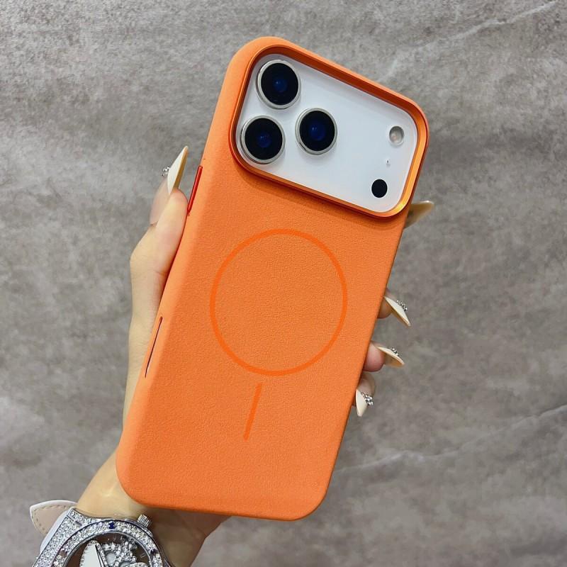 Magnetic Snap-on Phone Case IPhone 17 Pro Max With Elephant Skin Texture PC Bumper Frame Shockproof Slim Cover