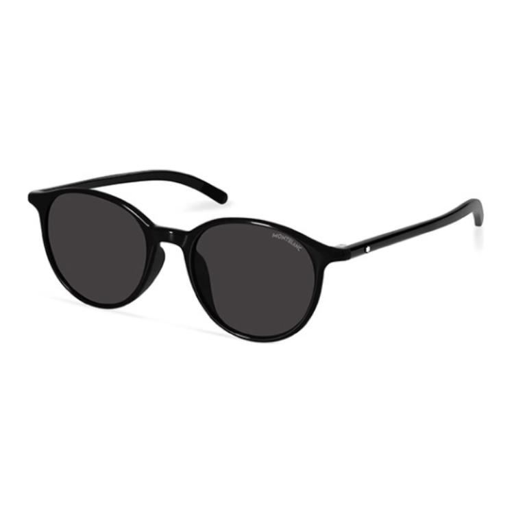 

Montblanc Micro Logo Design Injection Molded Oval Sunglasses Unisex sunglasses Black MB0326SA 54,Black