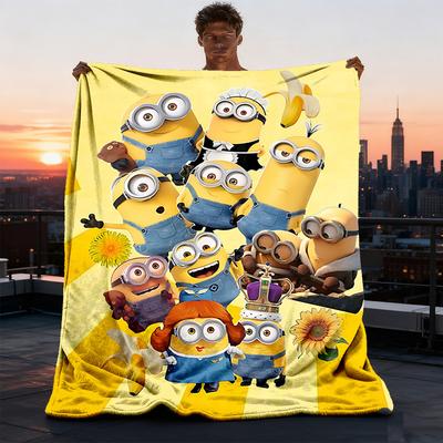 1 Stück Minions Outdoor Personalisierte Flanelldecke, Weiche, Leichte Personalisierte Flanelldecke, Digitaldruck,