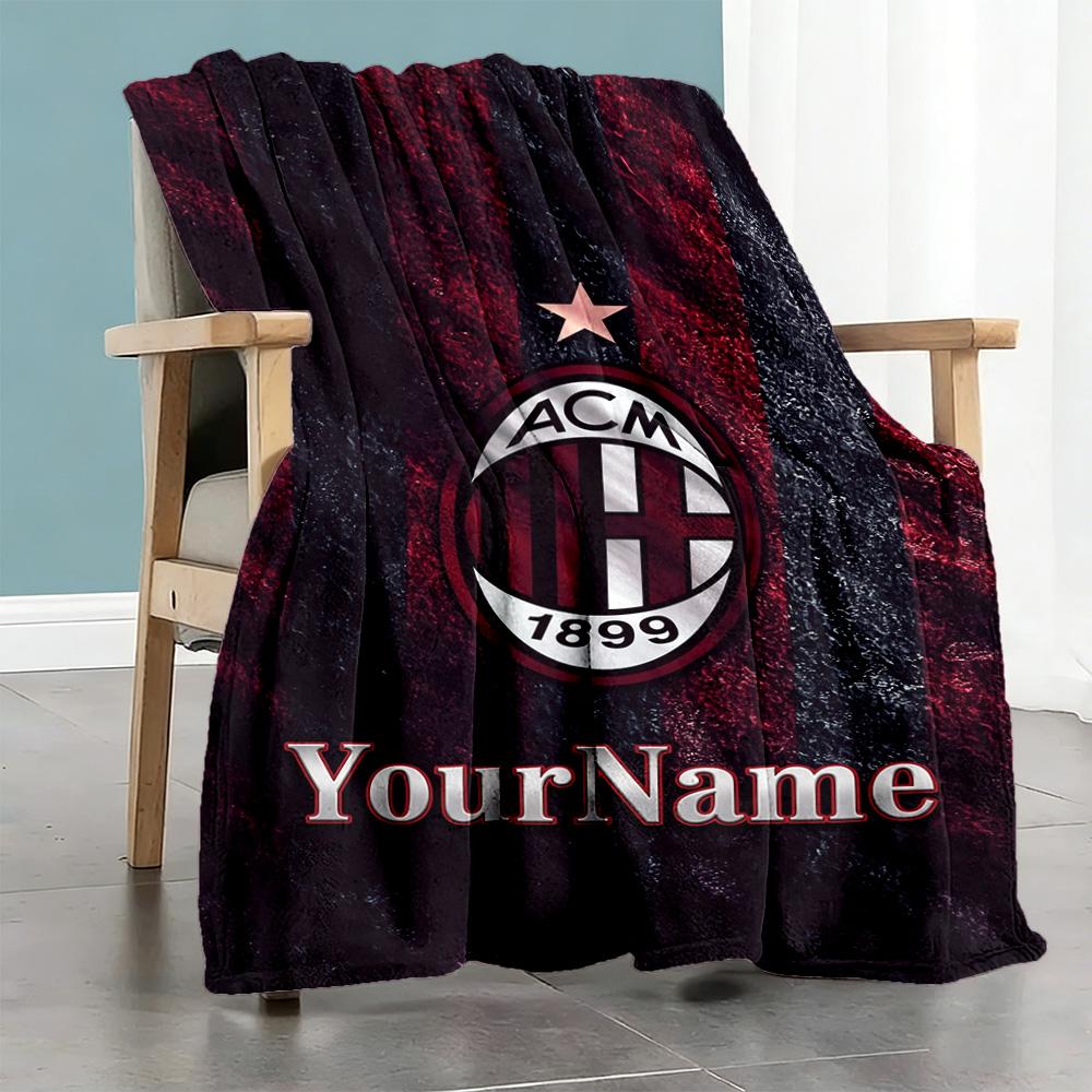 Ac Milan Personalized Name Blanket Gift Personalized Blanket Soft & Cozy for Seaside Home Decor Living Room Office Four Seasons Universal