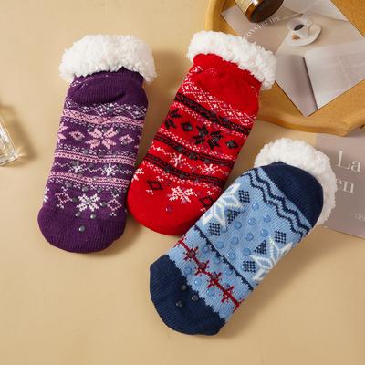 Chaussettes d'hiver chaudes et épaisses antidérapantes pour hommes et femmes, couple, sommeil, pantoufles chaussettes de tapis