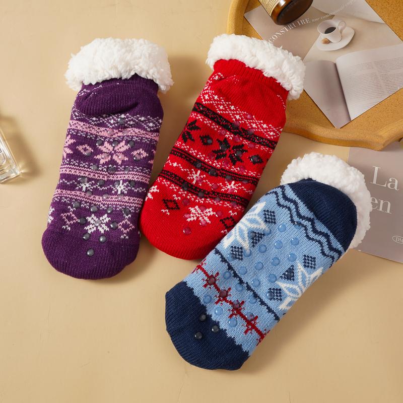 Women Thicken Winter Warm Non-slip Floor Socks Snow Sleep Carpet Slipper Socks