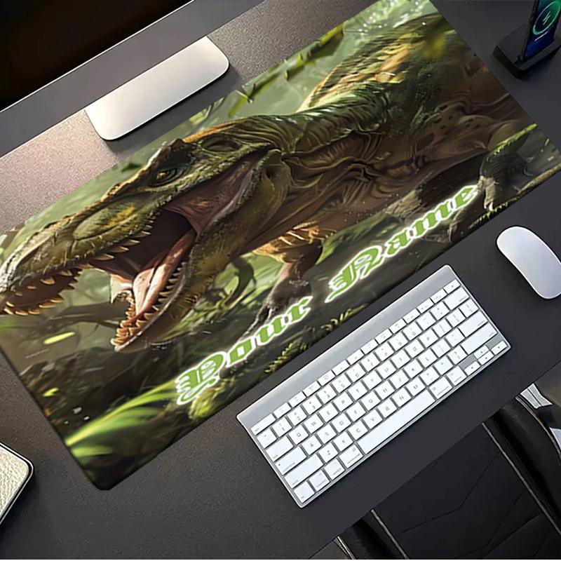 1PC Custom Name Tyrannosaurus Rex Jungle Mouse Pad, Keyboard and Mouse Desk Pad, for Computer Notebook Birthday Gift For Any Room Or Office