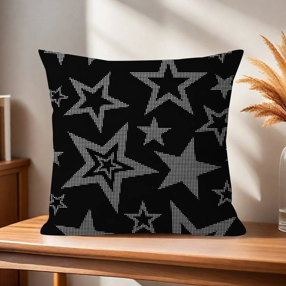 Black and White Abstract1  Pillow Covers Cartoon Sofa Decorative Home Doublesided Printing Short Plush Cute Cushion Cover