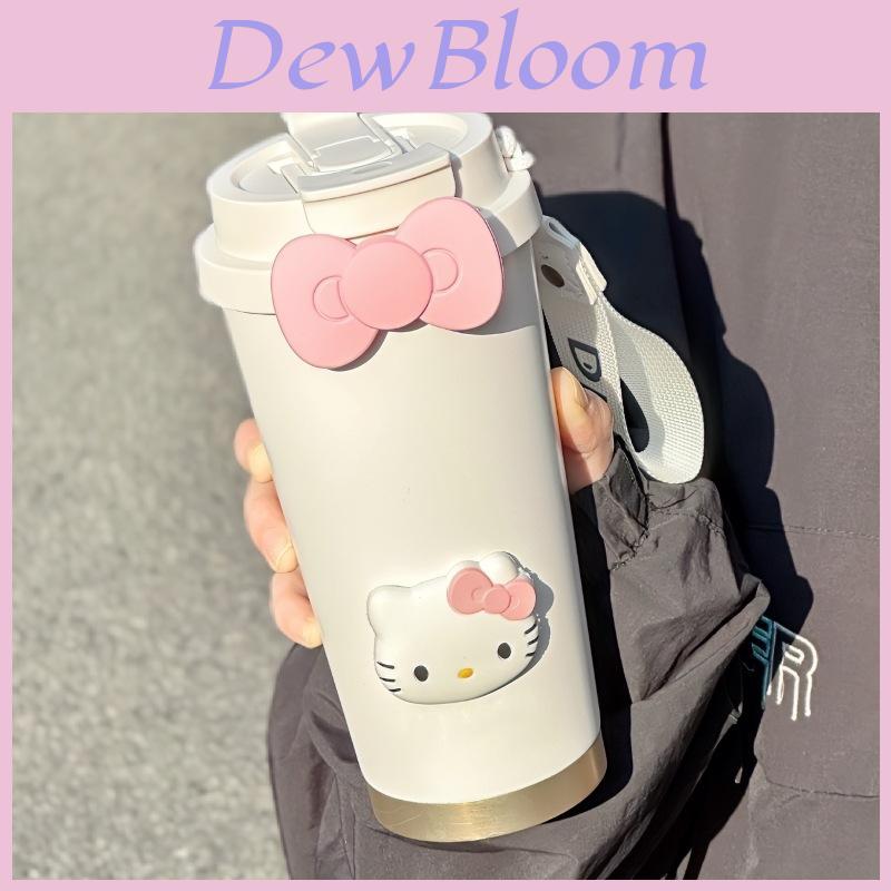 Izolowany kubek podróżny Hello Kitty o dużej pojemności ze słomką do biura i na zewnątrz