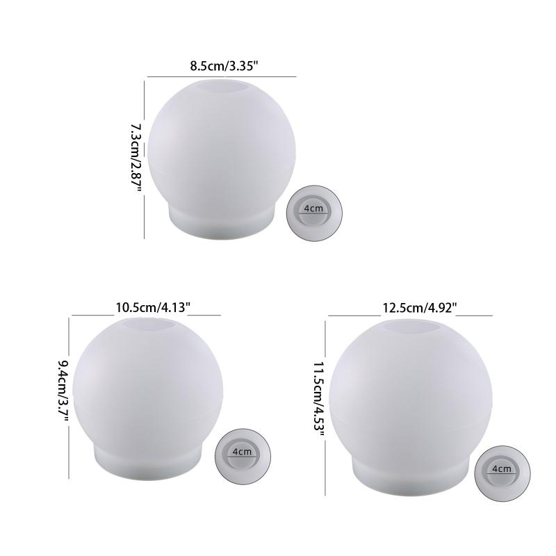 Pack of 3pcs Round Ball Shape Pendant Silicone Mould Flowerpot Pen Holder DIY Handmade Crafts Making