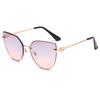 Protective Glasses 2pcs Frameless Oversized Cat Eye Sunglasses Female Metal Frame Gradient Sun Glasses Outdoor UV400 Eyeglasses