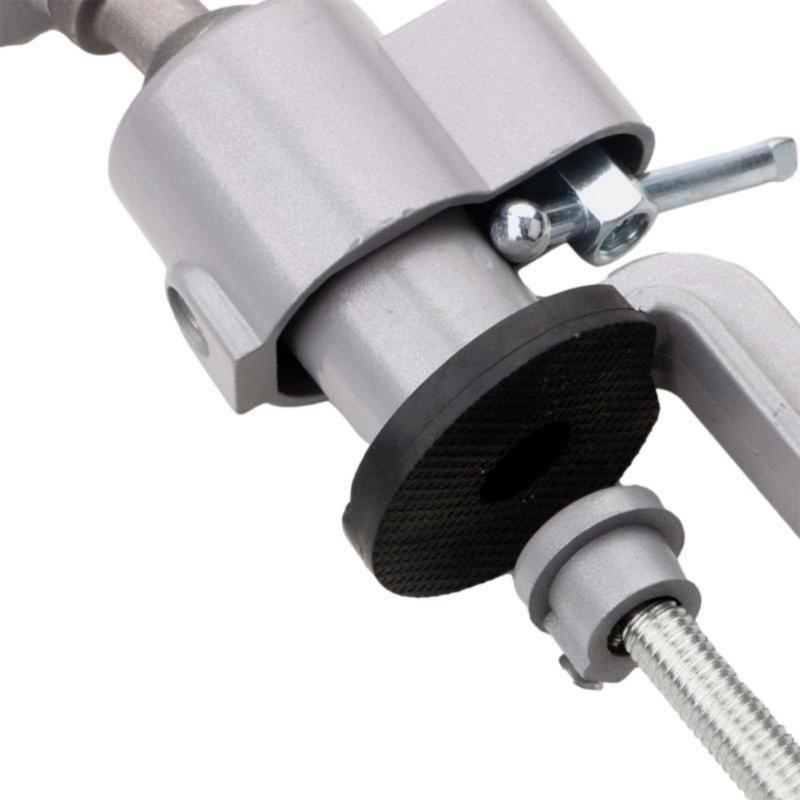 Drehbarer Mehrpositions-Schraubstock mit Bohrerhaltern, Hochleistungs-Stahlklemme für Holz-, Metallbearbeitungs-DIY-Projekte