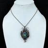 Aura Shell Pendant Gemstone Handmade Jewelry,  999 Copper Wire Wrapped Pendant, Gift For Wife Jewelry