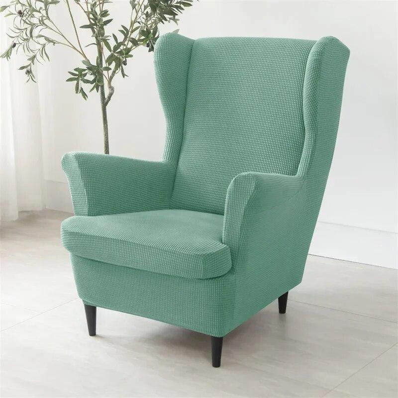 Skråarm Vingeryggstol Trekk Elastisk Antiskittent Lenestol Sofatrekk Polarfleece Sofatrekk med Sitteputetrekk