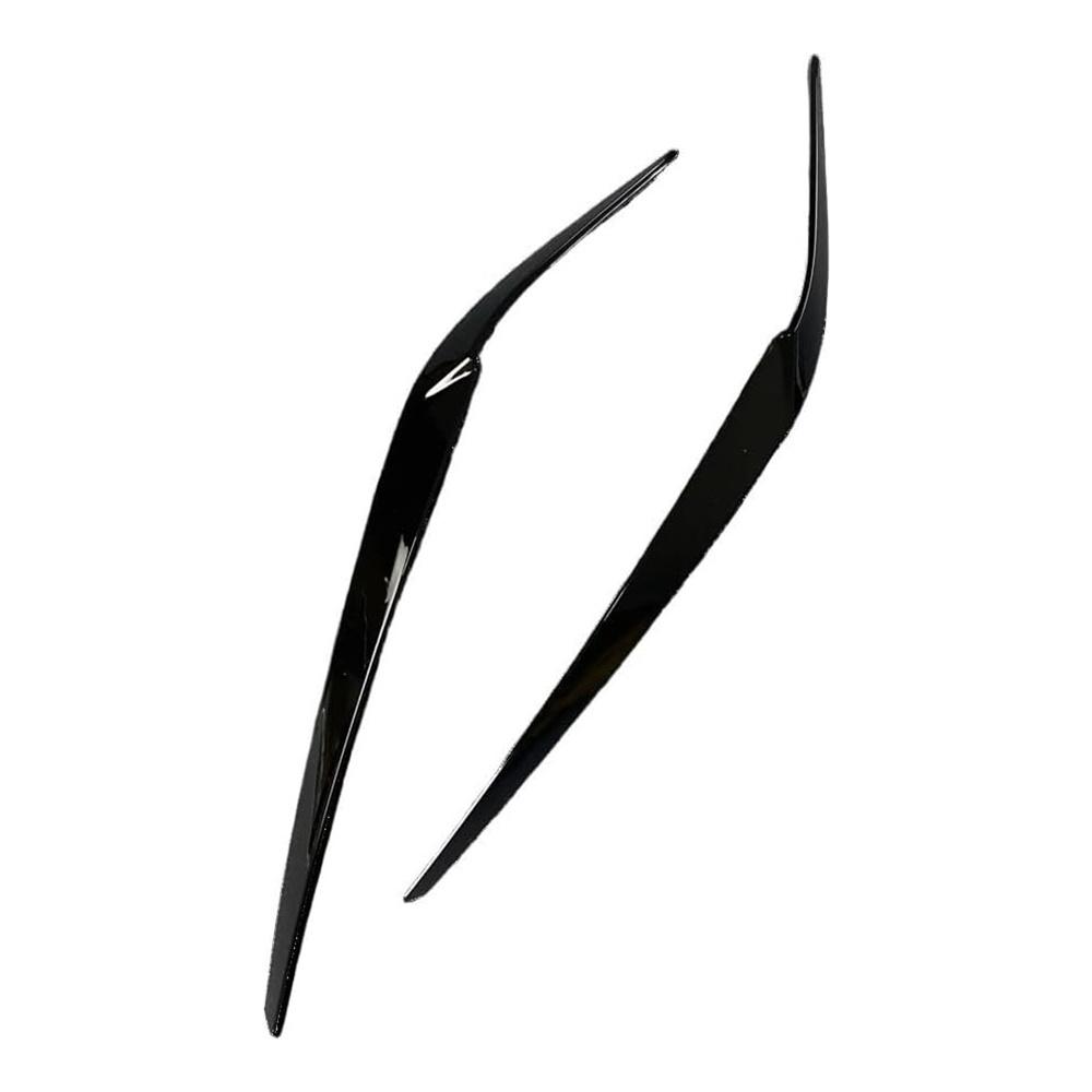 Gloss Black Headlight Eyebrow Eyelid Trim For BMW 5 Series G30 525i 530i 2017-23