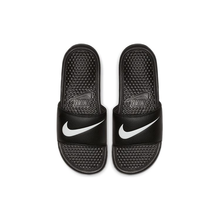Nike Benassi Swoosh Casual Comfortable Non-Slip Slide Sandals Women Footwear Black White 312432-010