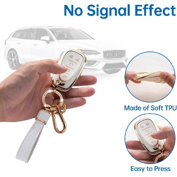 Schlüsselanhänger-Abdeckung mit Chevy-Schlüsselanhänger, Auto-Schlüsselanhänger-Hülle kompatibel mit Chevy Malibu Equinox Traverse Camaro Cruze Blazer Volt Bolt 5 Tasten Smart