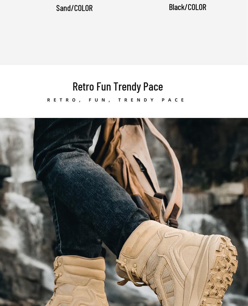 Outdoor Large Size Tactical Combat Boots (39-47) - Wear-Resistant High-Tops for Hiking and Training