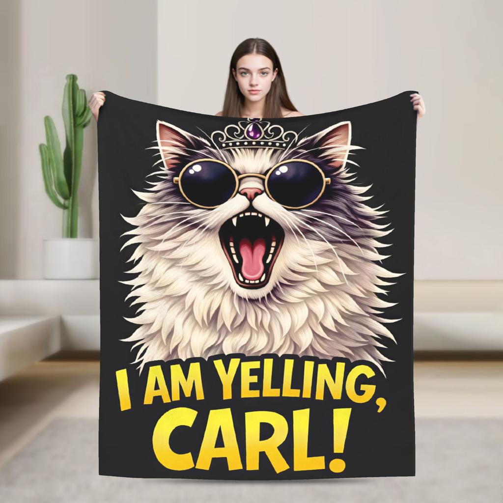 Dungeon Crawler Carl I am Yelling Carl Blanket Soft Funny Plush Throw Blanket For Children Outdoor Flannel Bedspread Bed Cover