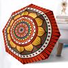 1 Stück Mandala-Muster Automatischer Faltregenschirm - Kompaktes 8-Rippen-Design, Langlebiger Kunststoff & Eisen, Leicht für den Täglichen Außenbereich024