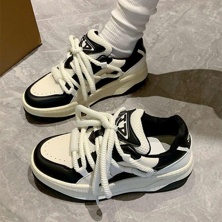 

Осенние туфли на платформе белые черно-белые панда скейтборд пара кантри хлебные туфли повседневная спортивная обувь 38 чёрный