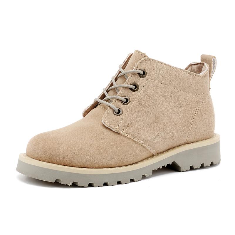 Leather Martin Boots Men'S British Short Boots Cashmere Casual Big Head Shoes Retro Tooling Boots Waterproof Mountaineering Boots Locomotive Boots