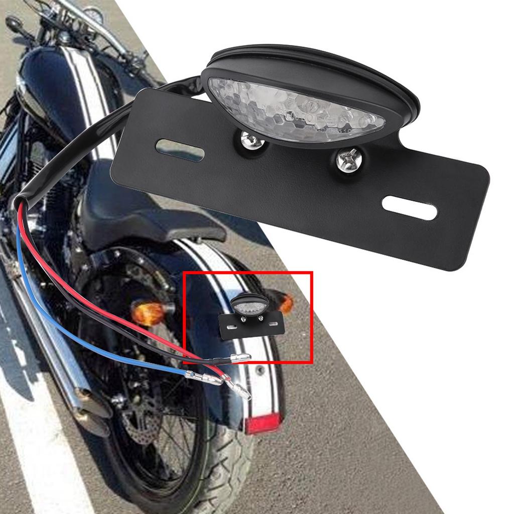 Motorcycle LED Rear Brake Tail Light Stop License Plate Lights for Smoke