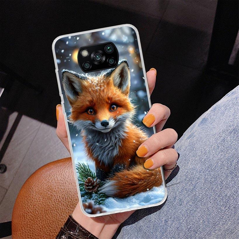 Animal Fox Phnoe Case for Xiaomi Poco X5 X6 X7 Pro X4 Gt F7 Ultra M8 M7 Redmi 15C 15 13C 13 12C 12 Unique Cover Coque Poco X7 X6